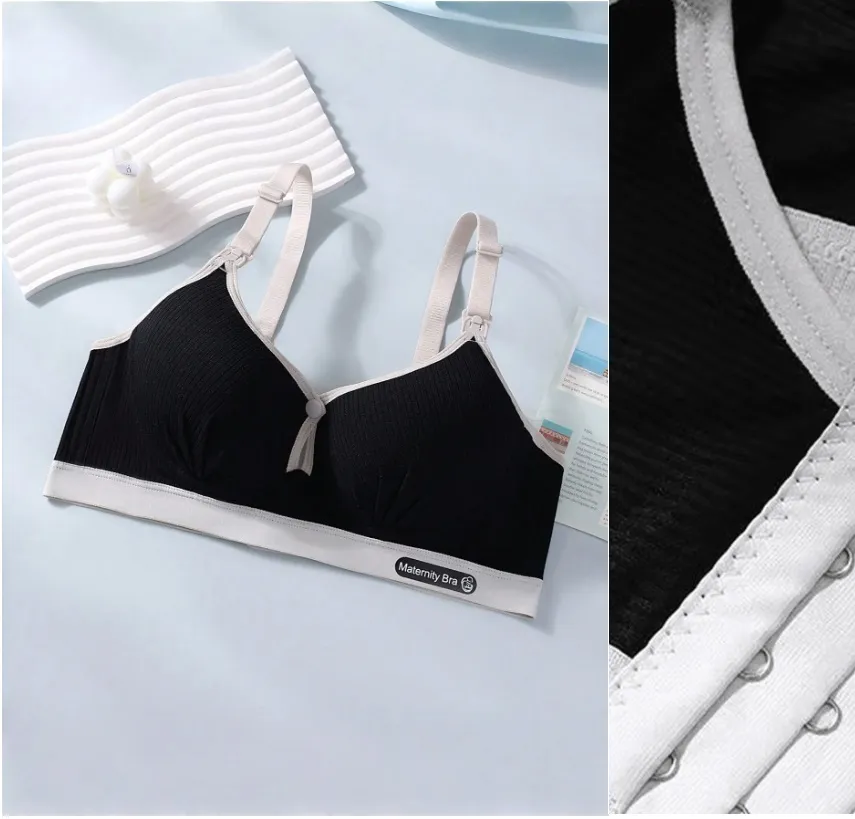 Set 2 pcs de sujetadores de lactancia negro