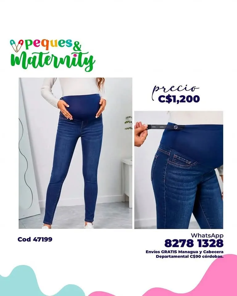 Jeans ajustados de cintura ancha