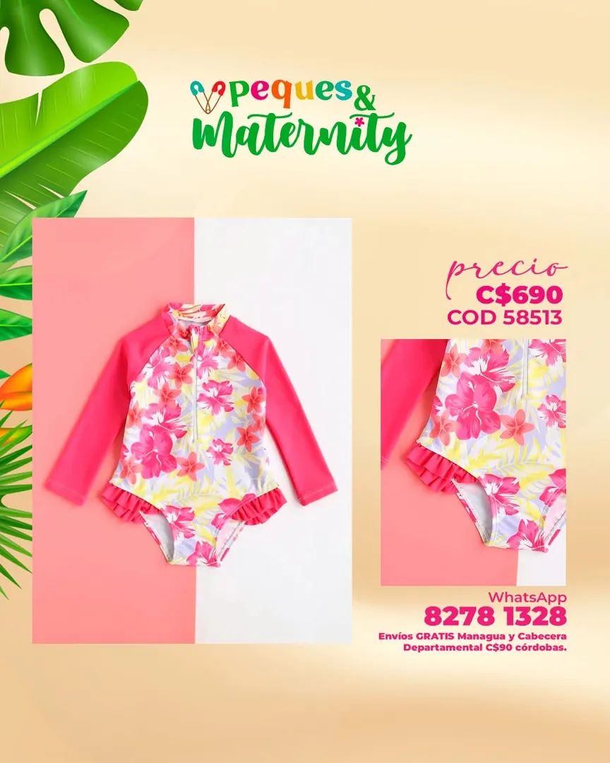 Bañador una pieza con estampado flores