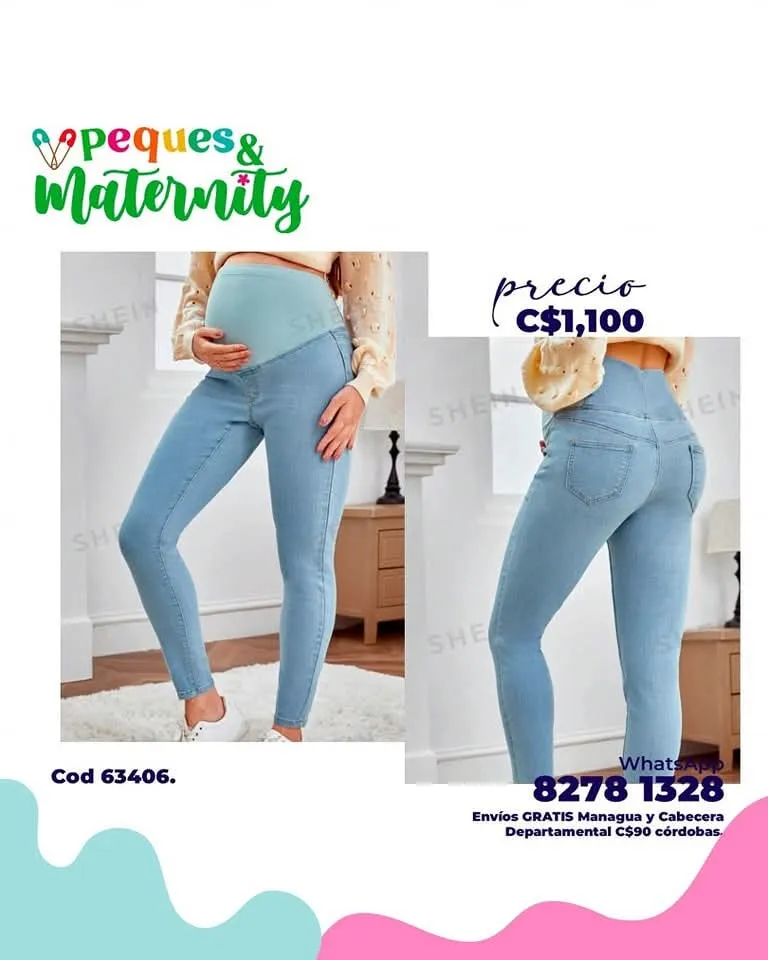Pantalones Vaqueros De Maternidad Con Diseño De Parches