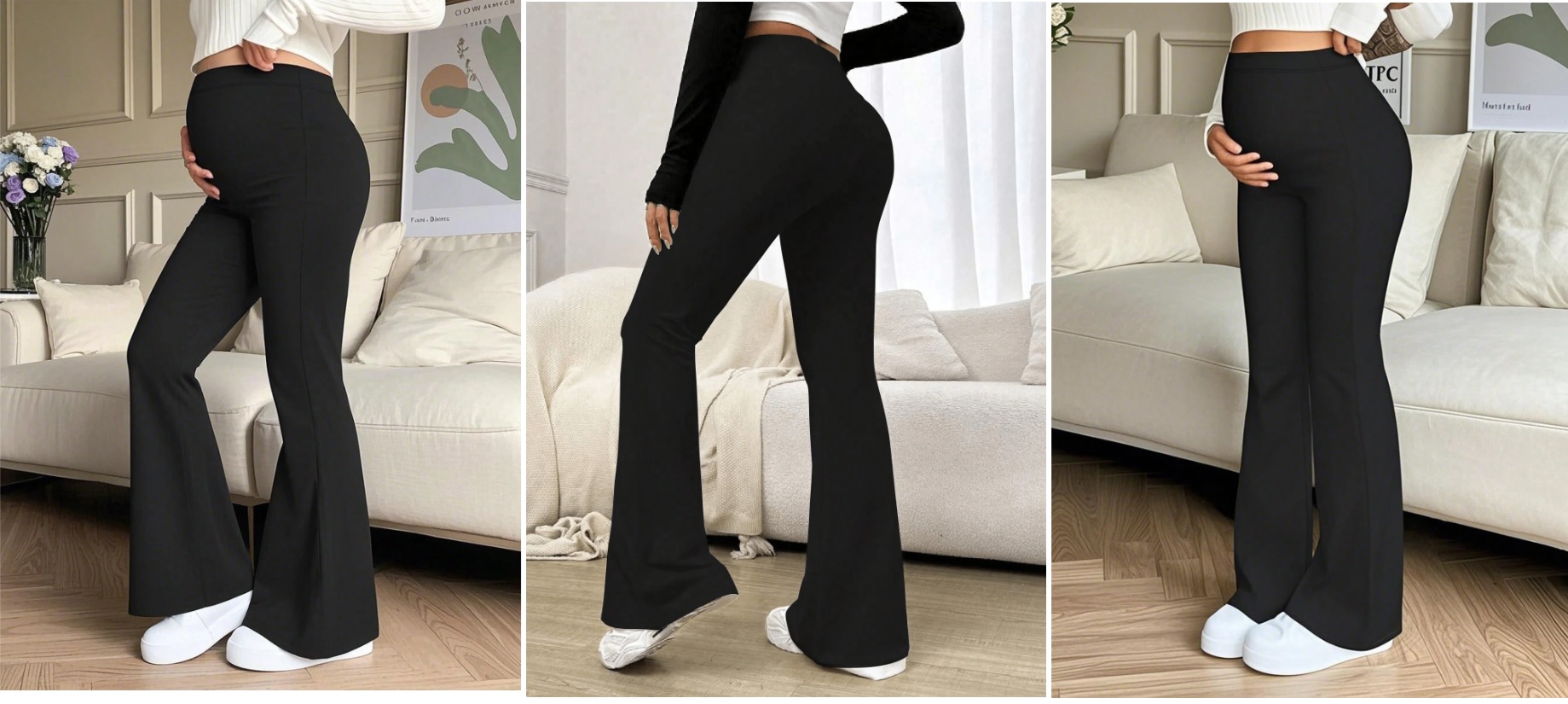 Pantalon de vestir negro, con tela que se ajusta al cuerpo, color nero