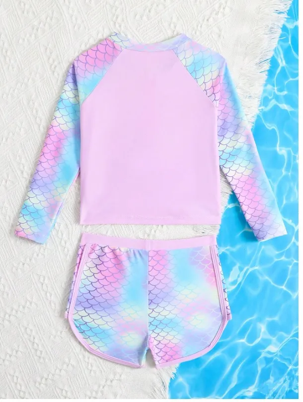Traje dos piezas sirena lila