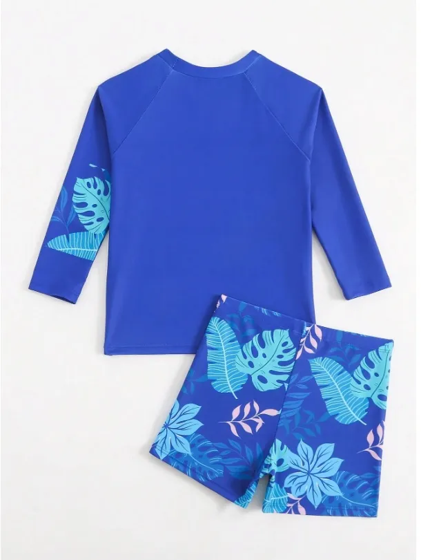 Traje dos piezas azul surf con estampado
