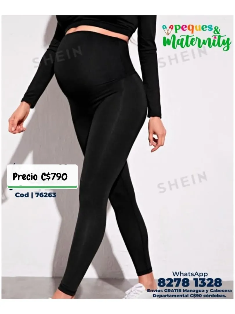 Maternidad Leggings unicolor de cintura