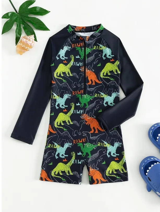 Enterizo negro dinosaurios