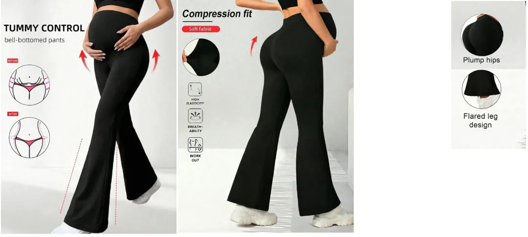 Leggings negros con plump hips y estilo flare